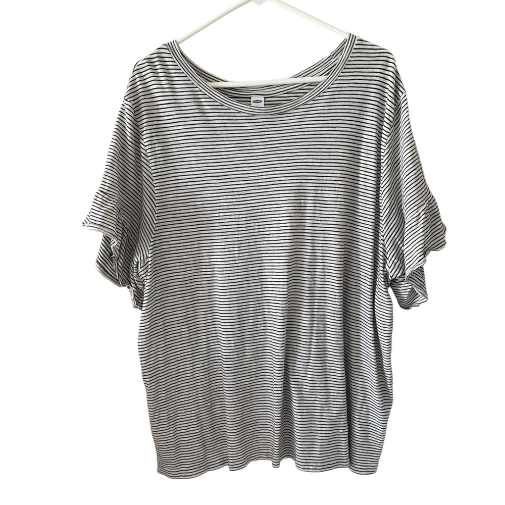 Old Navy Black & White Striped xxl shirt